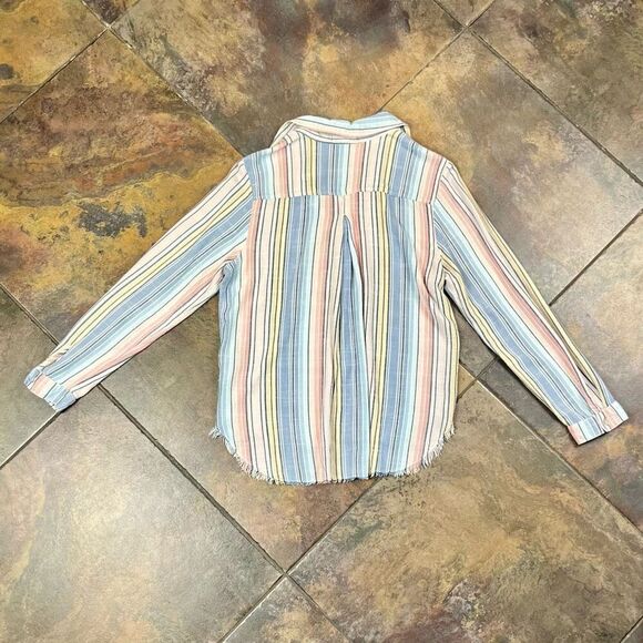 Bella Dahl Multicolored Striped Long Sleeve Button Down Shirt Large - Picture 11 of 11